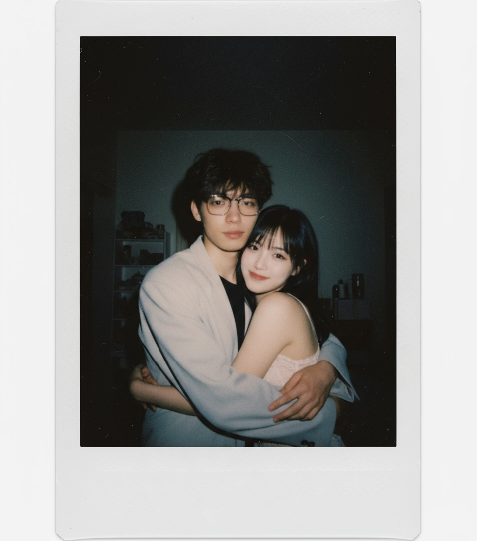 Polaroid Gemini AI Couple Hug